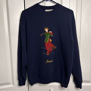 Vintage Blarney Woolen Mills Golfino Ireland Embroidered Sweater‎ Medium